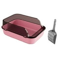 thumbnail image 4 of Cat Litter Box Anti Splashing Kitty Litter Pan Detachable Semi Enclosed Portable Pink, 4 of 8