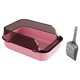 thumbnail image 4 of Caja de arena para gatos con parte superior abierta, bandeja para arena para mascotas, contenedor de arena para gatos con lados altos Rosa, 4 of 9