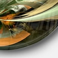 thumbnail image 3 of Designart 'Symmetrical Orange Green Fractal Flower' Floral Metal Circle Wall Art, 3 of 4