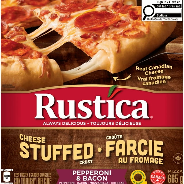 Rustica Stuffed Crust Pepperoni and Bacon Pizza 665 G Frozen, Rustica Stuffed Crust Pepperoni & Bacon Pizza
