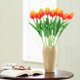 thumbnail image 3 of Tulipanes De Poliuretano 10 piezas ramo artificial Mini simulación tulipán decoración de boda (amarillo + rojo) Wdftyju Libre de BPA, 3 of 7