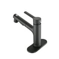 thumbnail image 4 of Bathroom Sink Faucet with Pull Out Sprayer, Single Handle Modern Bathroom Basin Faucet with Pop-up Sink Drain Stopper & Deck Plate,Matte Black, 4 of 6