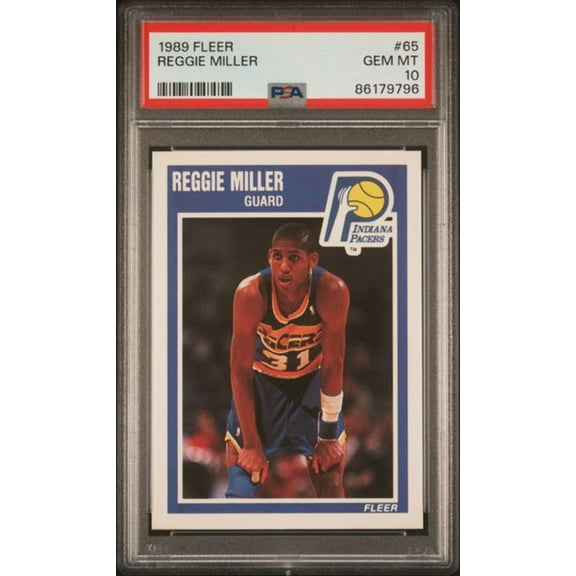 Graded 1989 Fleer Reggie Miller #65 2nd Year Basketball Card PSA 10 Gem Mint