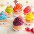 thumbnail image 4 of Uxcell Little Star Cupcake Toppers, Sparkle Star Cupcake Picks Birthday Cake Decoration Red 30, 4 of 7