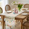thumbnail image 4 of Easter Eggs Table Runner 48 Inches Long for Kitchen Dining, Retro Watercolor Spring Flowers Plants Dresser Scarf Farmhouse, Dining Table Decorations for Wedding/Parties, 13 x 48 In, 4 of 8