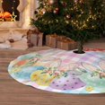 thumbnail image 3 of Happy Easter Cute Bunnies Eggs Colorful Buffalo Plaid 36 Inch Christmas Tree Skirt Carpet Mat Funny Party Soft Cover Mat Decor Supplies for Xmas Halloween Decorations Occasion Farmhouse, 3 of 6