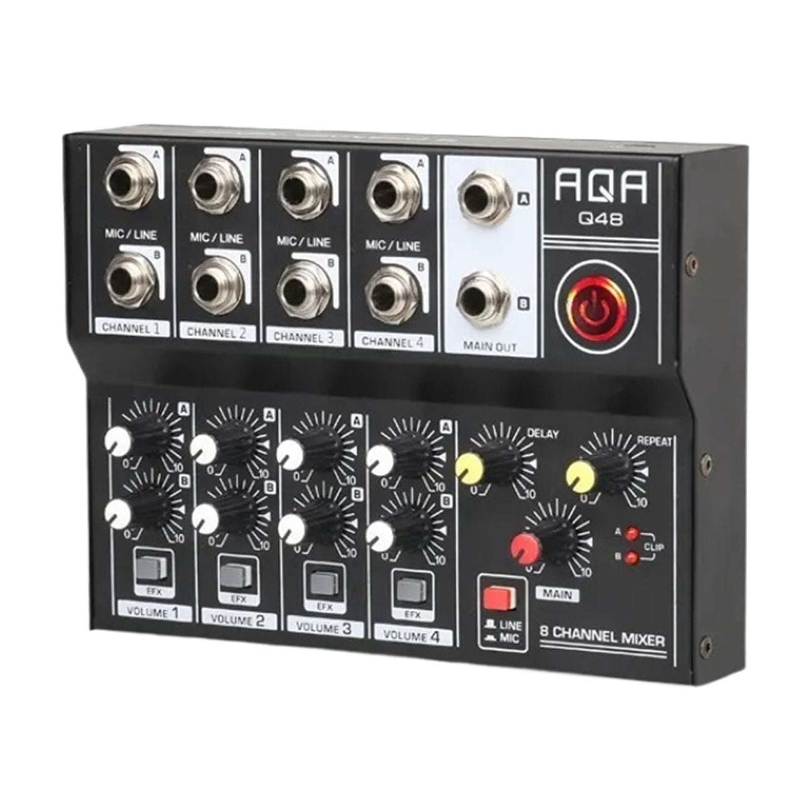 Q-48 8-Channel Professional Portable Mixer Sound Mixing Table Rechargeable For Electric Guitar Computer DJ ,Easy to Operate