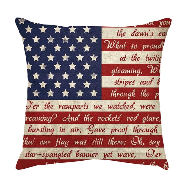 Up to 65% Off SMihono Independence Day Pillowcase Cartoon Style Linen Digital Printing Pillowcase
