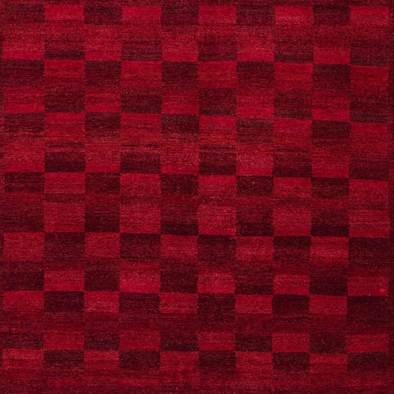 Ahgly Company Indoor Square Abstract Red Abstract Area Rugs, 6' Square