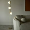 thumbnail image 3 of Brightech Nola – Mid-Century Modern 3 Globe Floor Lamp for Living Room Bright Lighting – Contemporary LED Twisting Standing Lamp for Bedrooms & Offices – Gold Indoor Pole Light, 3 of 11
