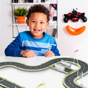 PicassoTiles Race Track Magnetic Tiles for Kids with 2 Racing Cars – 28PCS STEM Construction Building Blocks Educational Toy Set