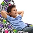 thumbnail image 1 of Abstract Lounger Chair Bag, Rhythmic Geometric Shapes Colorful Optical Illusion Cubes Pop Illustration, High Capacity Storage with Handle Container, Lounger Size, Multicolor, by Ambesonne, 1 of 5