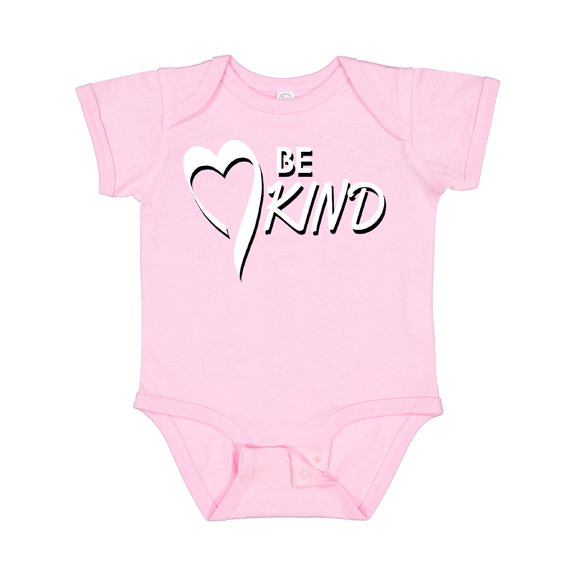 Inktastic Be Kind with Heart Ribbon in White Text Boys or Girls Baby Bodysuit
