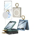 thumbnail image 3 of Allytechgroup Magnetic Ring Case for Samsung Galaxy Z Flip 7 FE/ 6, Fashion Slim Lightweight Shockproof Cover With Kickstand Anti-Scratch Tempered Glass Back Wireless Charging Support, Clear, 3 of 7