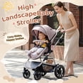thumbnail image 3 of babyeap Baby Stroller,2 in 1 Lightweight Travel Stroller,Compact Foldable Stroller for Toddler with Reversible,Brown, 3 of 12