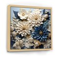 thumbnail image 2 of Designart "Minimalistic White And Blue Zinnias III" Zinnias Floater Framed Canvas Art Print, 2 of 5
