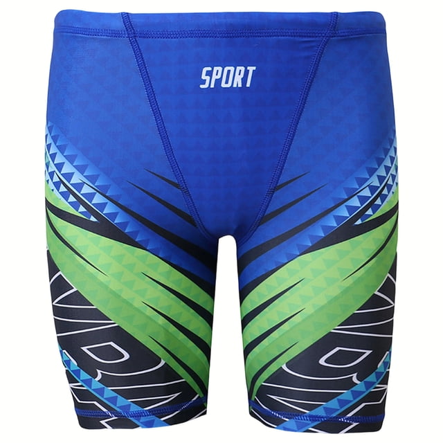 COMVALUE Boys Sports Square Leg Swim Trunks, Durable Compression Swim Trunks, Training Swimsuits, Shorts (Blue, 11-12 Years)