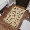 thumbnail image 7 of Ottomanson Non-Slip Accent Rug 2'7" x 3' – Low Pile Entryway Bedroom Small Rug, Floral Beige, 7 of 7