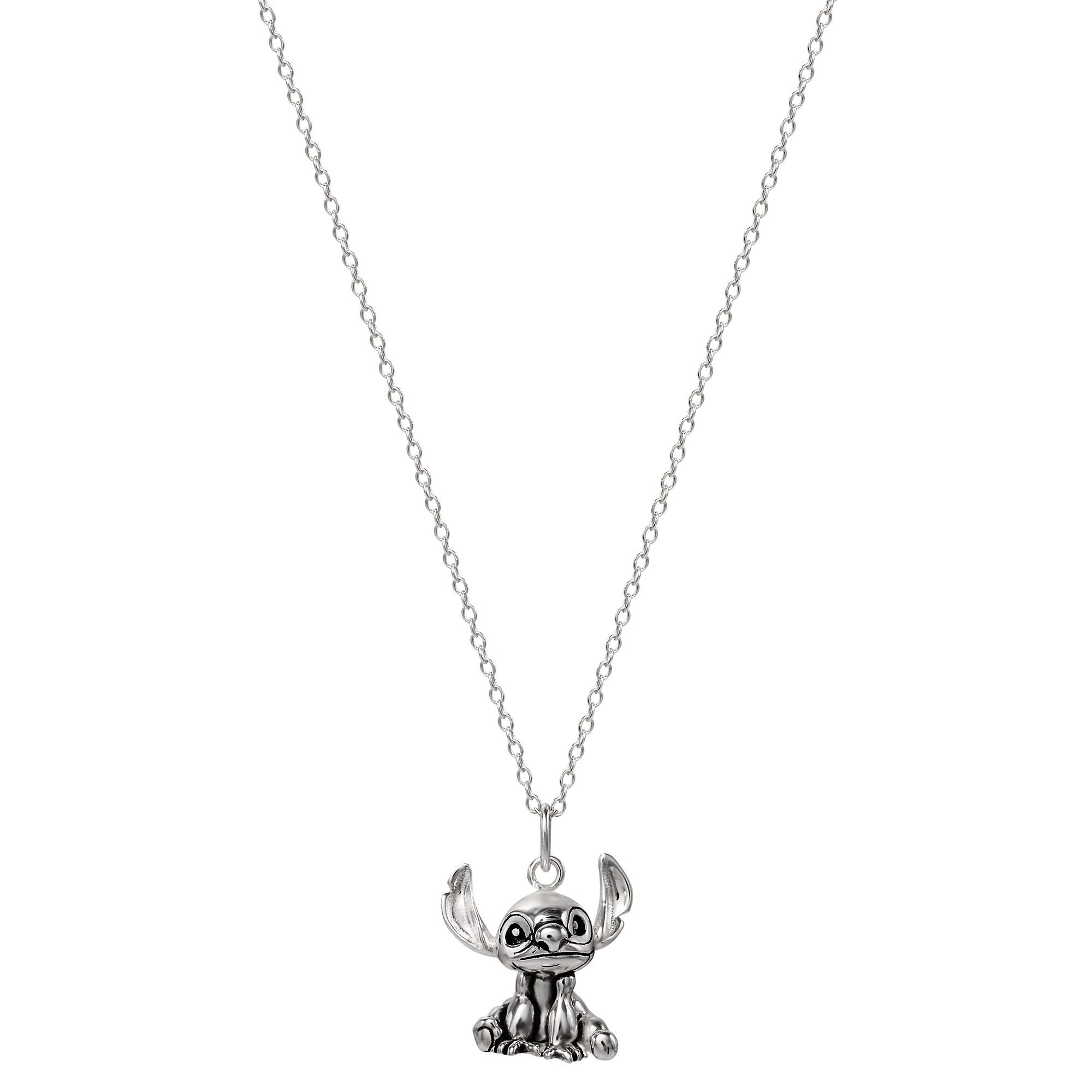 Disney Lilo and Stitch Women's Sterling Silver Stitch Pendant Necklace, 18" Chain - image 5 of 5