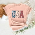 thumbnail image 2 of KALE 4th of July Short Sleeve Shirts for Women American Flag Patriotic 2D Independence Day Print Casual Sports T Shirt Y2K Clothes Pink XXXL, 2 of 7