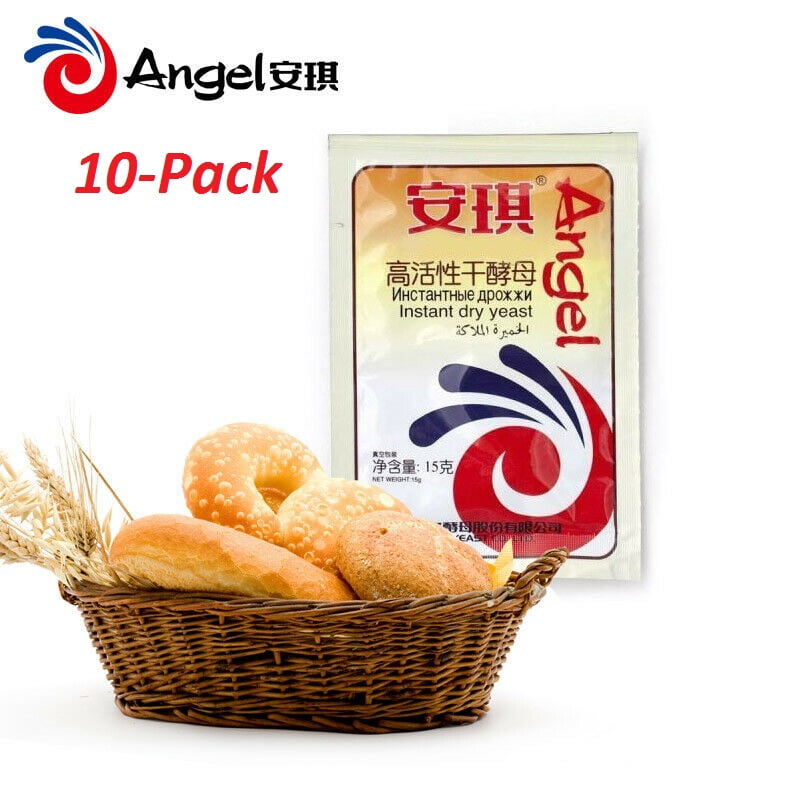 Angel Instant Dry Yeast for Bread Making, 10 Pack High Glucose