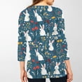 thumbnail image 2 of HAVUITYY Easter Printed Women's 3/4 Sleeve Sweaters, Cute Bunny Eggs Pattern Crew-Neck Womens Tops, Spring Going Out Easter Shirts for Women Wear & Gifts, 2 of 4