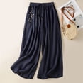 thumbnail image 2 of CAIXIA Womens Plus Size Wide Leg Pants Elastic High Waist Casual Palazzo Pants Lounge Trouser with Pockets, 2 of 5
