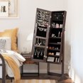 thumbnail image 4 of Gymax Jewelry Cabinet Armoire Lockable Standing Storage Organizer w/Full-Length Mirror, 4 of 10