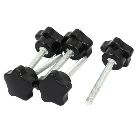 

5pcs M6 x 50mm Male Thread Plastic Star Head Clamping Screw on Type Knob Handle