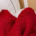 thumbnail image 4 of Cashmere-Like Knitted Throw Hand-Woven Large Comfortable Mat Coarse Wool throw sofa mat Coarse Solid Color Sofa Blanket, 4 of 8