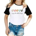 thumbnail image 4 of Hiijoy Girls Hearts Print Short Sleeve T-Shirt Crew Neck Summer Casual T Shirt, 4 of 4