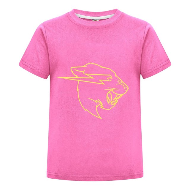Camiseta Niño Niña MrBeast Estampado Azul Ropa Juvenil Verano Casual Playera Cómoda Regalo Algodón Fan Moda Fresca Diario