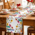 thumbnail image 5 of Spring Floral Cotton Linen Table Runner for Dining Kitchen, Yellow Pink Flowers Botanical Farmhouse Wedding Outdoor Party Tablerunners Decoration, Dresser Scarf Coffee Tablecloth Runners 13x48 Inches, 5 of 9