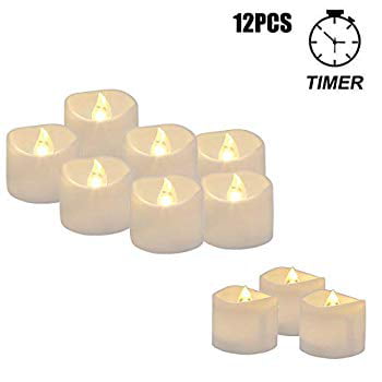 12pcs Flameless LED Tea Light Candles Battery Operated Flicker Warm White Decor 