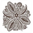 thumbnail image 3 of Cocoa Duvet Cover Set Twin Size, Ornamental Cocoa Beans Forming A Flower Chocolate Organic Leaf Illustration, Decorative 2 Piece Bedding Set with 1 Pillow Sham, Dark Brown White, by Ambesonne, 3 of 3