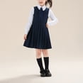 thumbnail image 5 of Coerni Girls Pleated School Uniform Dress Knee Length A-Line Tank Dress Preppy Style Toddler & Teen Sleeveless Jumper Dress 3-18 Years, 5 of 7