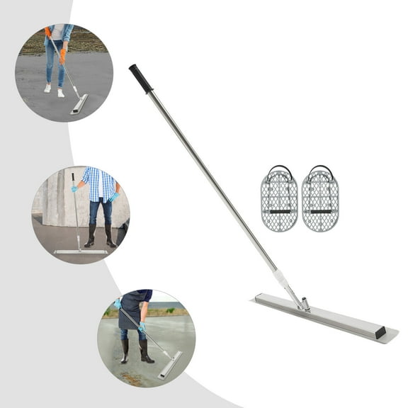 80*10cm Concrete Finishing Trowel Tools Concrete Kit for Cement Surface W/ Shoes