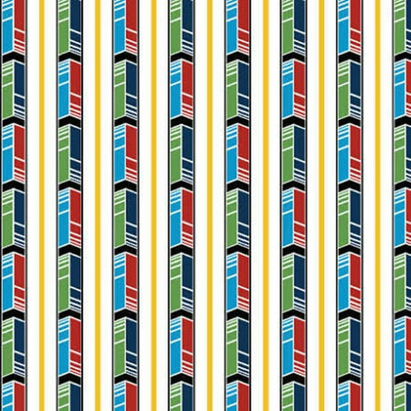 "Fast Friends" Colorful Stripe Fabric Sold By The Yard