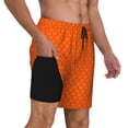 thumbnail image 2 of Balery Orange Scales Bañador para hombre, shorts de playa de secado rápido con entrepierna y forro de compresión-Large, 2 of 6