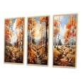 thumbnail image 3 of Designart "Birch Woods Autumn VII" Floral Framed Wall Art Set Of 3 - Brown Tree Birch Frame Canvas Set For Living Room Decor, 3 of 6