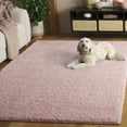 thumbnail image 3 of SAFAVIEH Lindsay Deborah Solid Polyester Shag Area Rug, Pink, 6'7" x 6'7" Square, 3 of 8