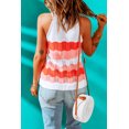 thumbnail image 1 of ABPHQTO Camiseta sin mangas de punto naranja con bloques de colores para mujer, 1 of 5
