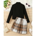 thumbnail image 3 of 8Y Big Girls Outfits Big Girls Skirt Sets 8Y Girls Long Sleeve Top Skirt 2PCS Fall Winter Clothes Set Black, 3 of 7