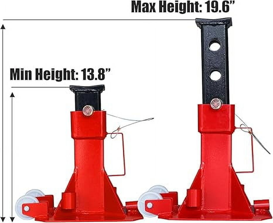 BIG RED 22 Ton Heavy Duty Steel Jack Stands for Trucks and SUVs