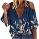thumbnail image 1 of Camisa sexy de verano para mujer Blusa con hombros descubiertos Blusa con estampado de cremallera de media manga OAVQHLG3B Store  lin121212, 1 of 4