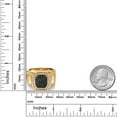 thumbnail image 3 of Gem Stone King Men's 18K Yellow Gold Plated Silver Black Spinel and Moissanite Ring (1.68 Cttw, Gemstone Birthstone,, Size 12), 3 of 3