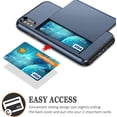 thumbnail image 2 of iPhone X Case, iPhone 10 Case,Hybrid iPhone X Wallet Case Card Holder Shell Heavy Duty Protection Shockproof Anti Scratch Soft Rubber Bumper Cover Case for iPhone X 5.8 inch Dark Blue, 2 of 14
