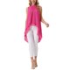 thumbnail image 2 of INSPIRAR CHIC Blusas sin mangas de gasa para mujer con cuello alto, lazo en la espalda, dobladillo asimétrico, camiseta de verano M Rosa intenso, 2 of 6