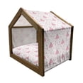 thumbnail image 2 of Cartoon Pet House, Pattern with Accessories of Cartoon Mystic Candles Bouquet Dress Shows, Outdoor & Indoor Portable Dog Kennel with Pillow and Cover, 5 Sizes, Rose Pale Pink White, by Ambesonne, 2 of 5
