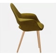 thumbnail image 5 of 2xhome Mid Century Modern Upholstered Fabric Organic Accent Living Room Dining Arm Chair with Natural Wooden Legs, Green, Set of 1, 1 piece, 5 of 7